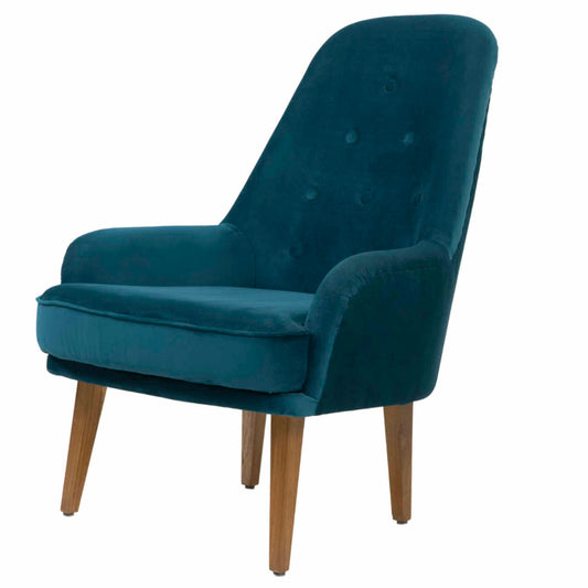 Teal Tufted Wingback Chair