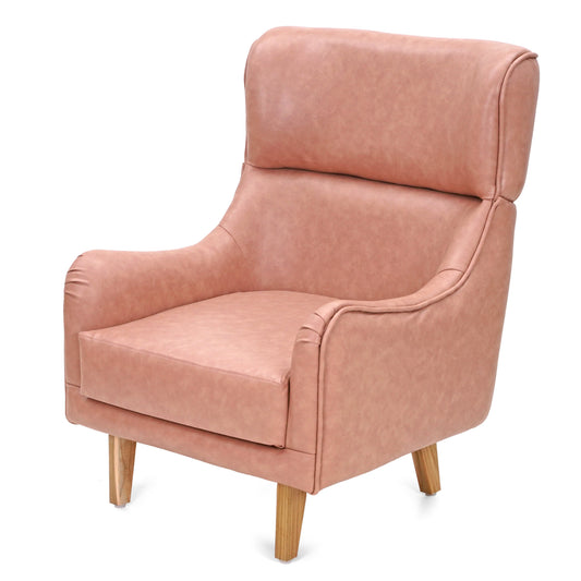 Blush Wingback Accent Chair