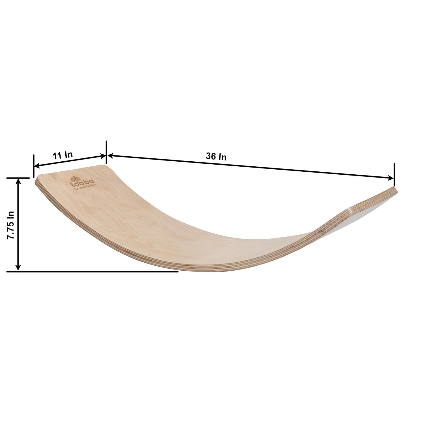 The Curve Balance Board by Tooba Furniture Factory features a beautifully crafted wooden design with a curved shape forming a gentle arc. This smooth, natural wood finish board is perfect for developing multiple skills.