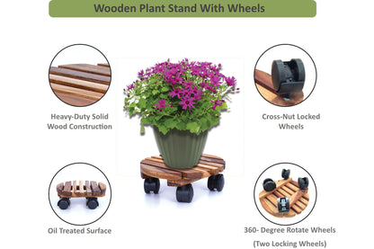 Wooden Pot Trolley