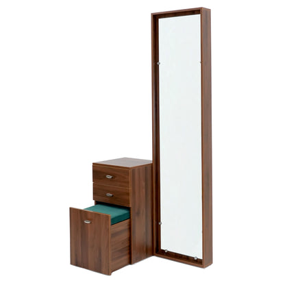 Sleek Teak Dressing Table with Mirror